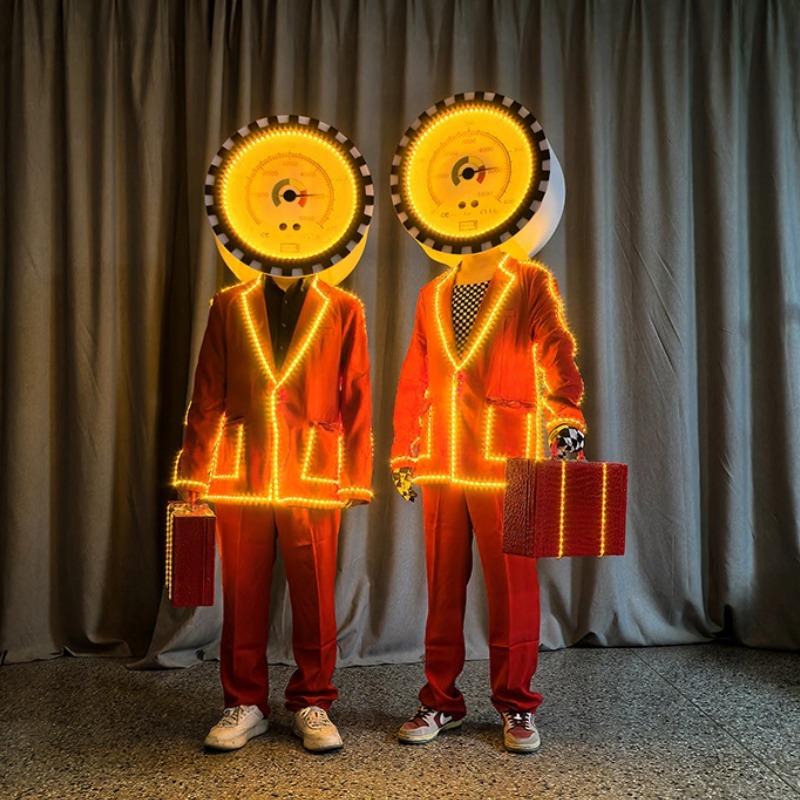 Led Light Clock Costume Props For Stage Shows Funny Performance