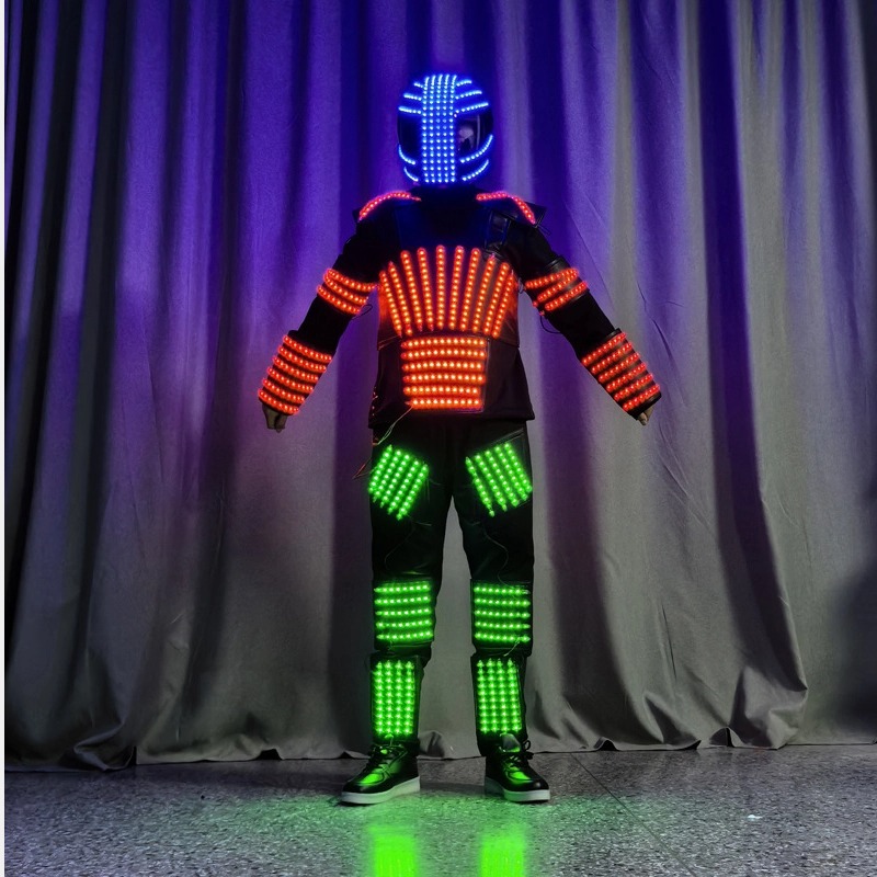 Cool Helmet Armor LED Flash Dress Stage Show
