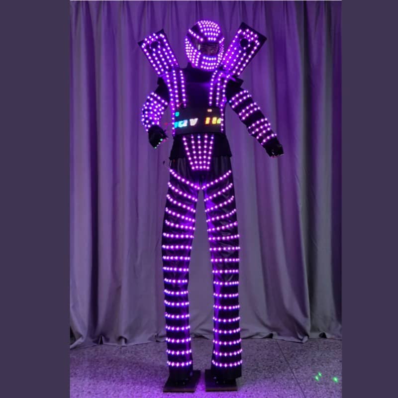 Luminous Clothes Stilts Walker  with Laser Gloves Suit