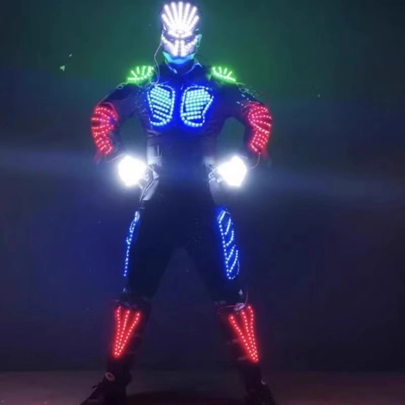 LED Luminous Chargeable Robot Costume for Stage Performance