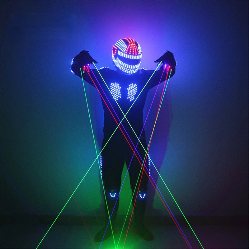 LED Robot Costume with Remote Control Can Be Equipped With Laser Gloves