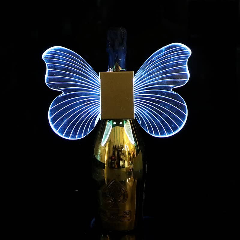 Rechargeable Champagne Service Glowing Butterfly Wings Strobe Baton