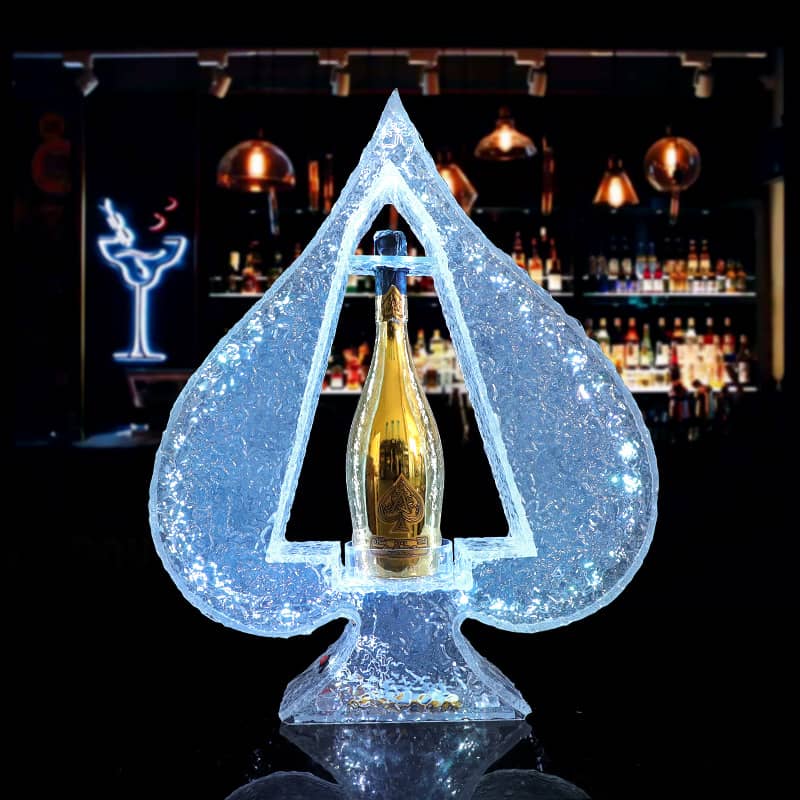 Ace Spade Acrylic Led Champagne Bottle Glorifier Presenter for Party Bar