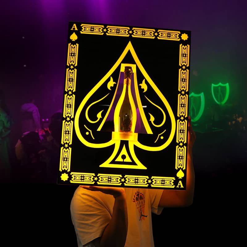 Ace Spade Acrylic champagne VIP Service Display for Nightclub