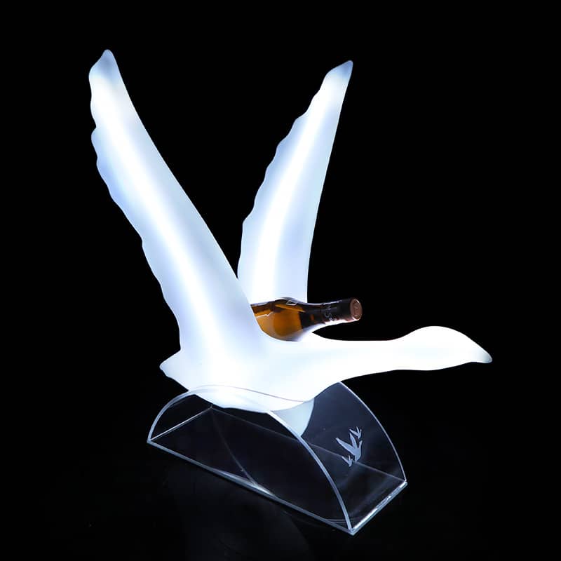 LED Swan White Gray Goose Vodka Bottle Presenter  Display Rechargeable
