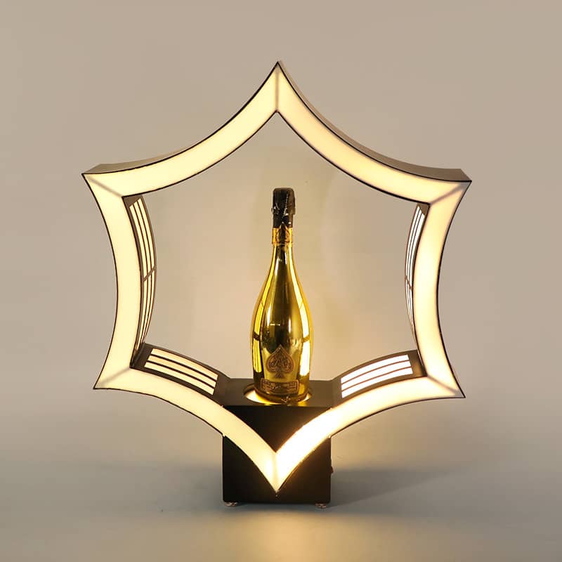 Acrylic Metal LED Bottle Holder Display for Champagne