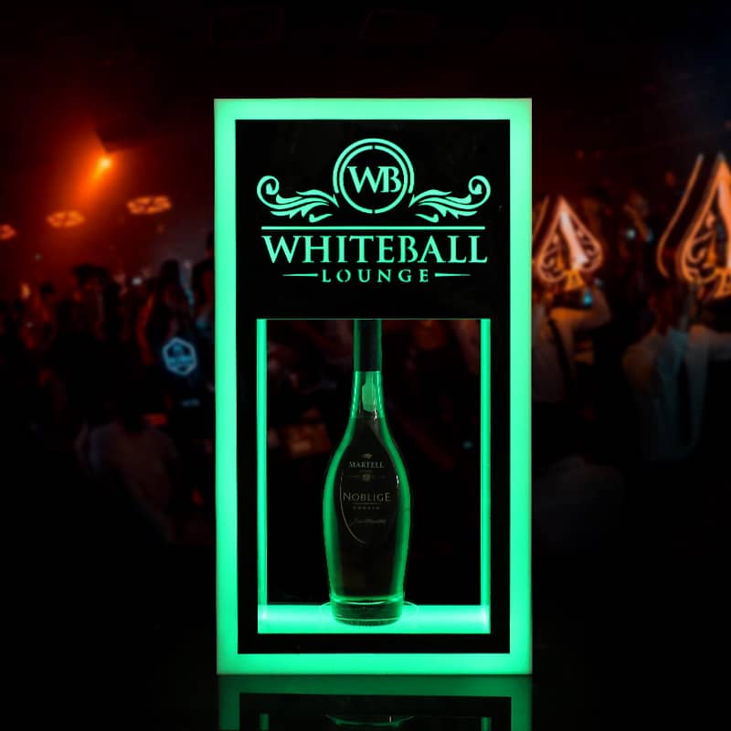 Custom Double-Sided LED Letters Rectangle Bottle Presenter Champagne for Party Decorations