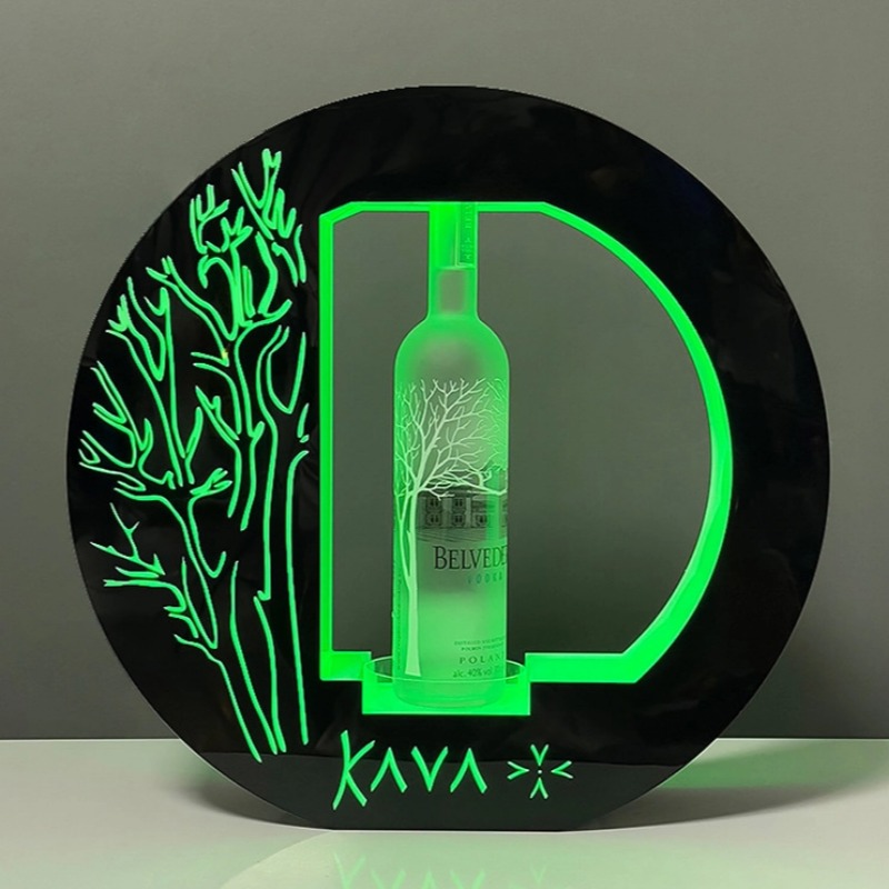 Acrylic Wine Bottle Glorifier Rack Led Lighting Base Display