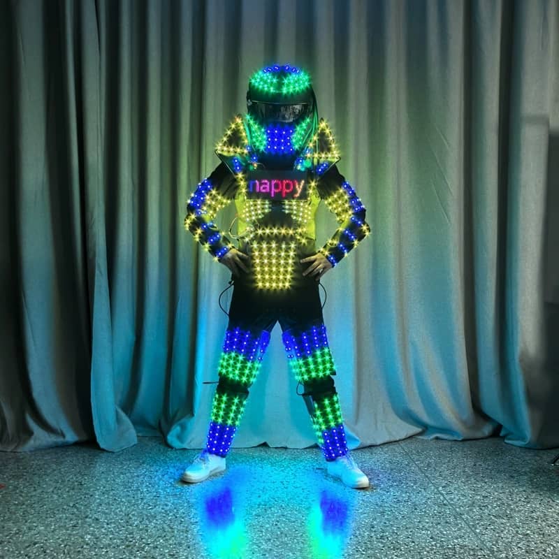 RGB LED Man Robot Armor LED Glowing Suit