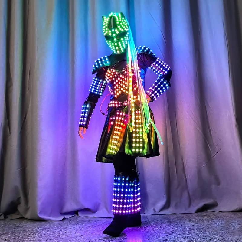 LED Colorful Women Skirt Halloween Performance Costume